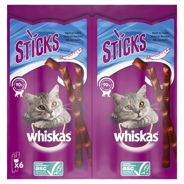 Whiskas Sticks Zalm - 6 Stuks