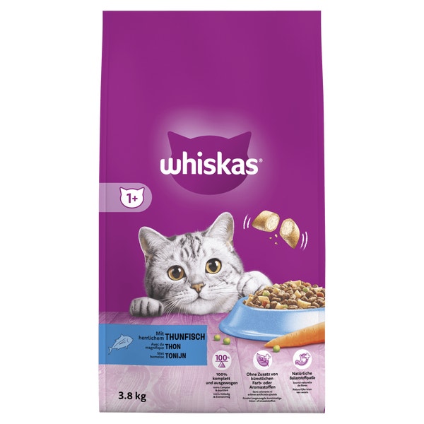 Whiskas Adult Kattenbrokken Tonijn - Zak 3,8 Kg