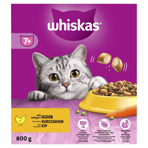 Whiskas Senior Kattenbrokken Kip - Doos 800 g