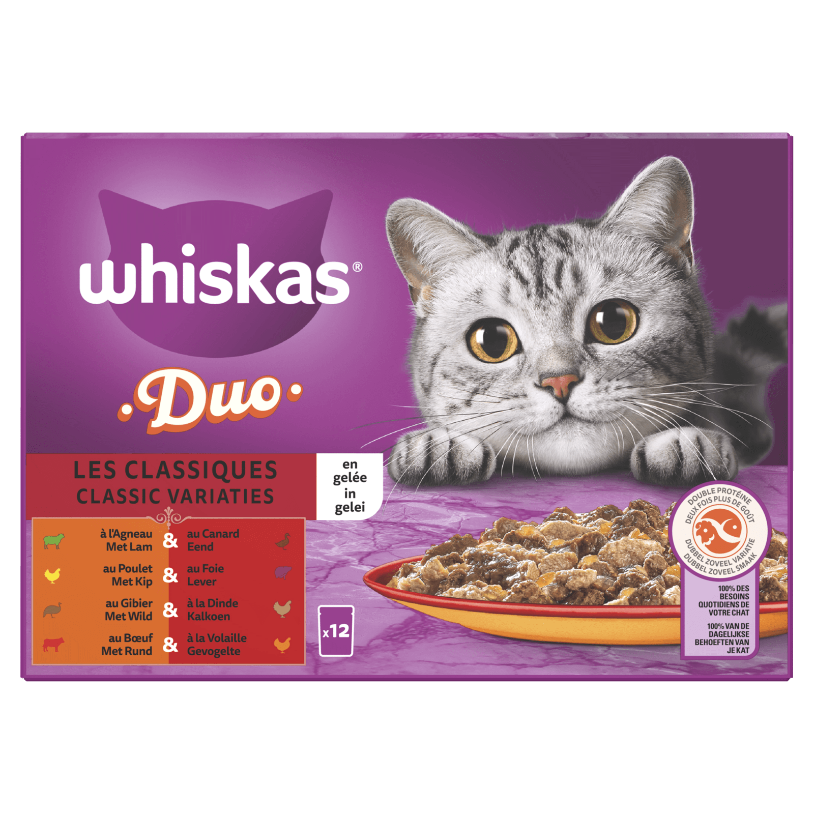 WHISKAS® Duo Classic in Gelei, natvoer voor katten
