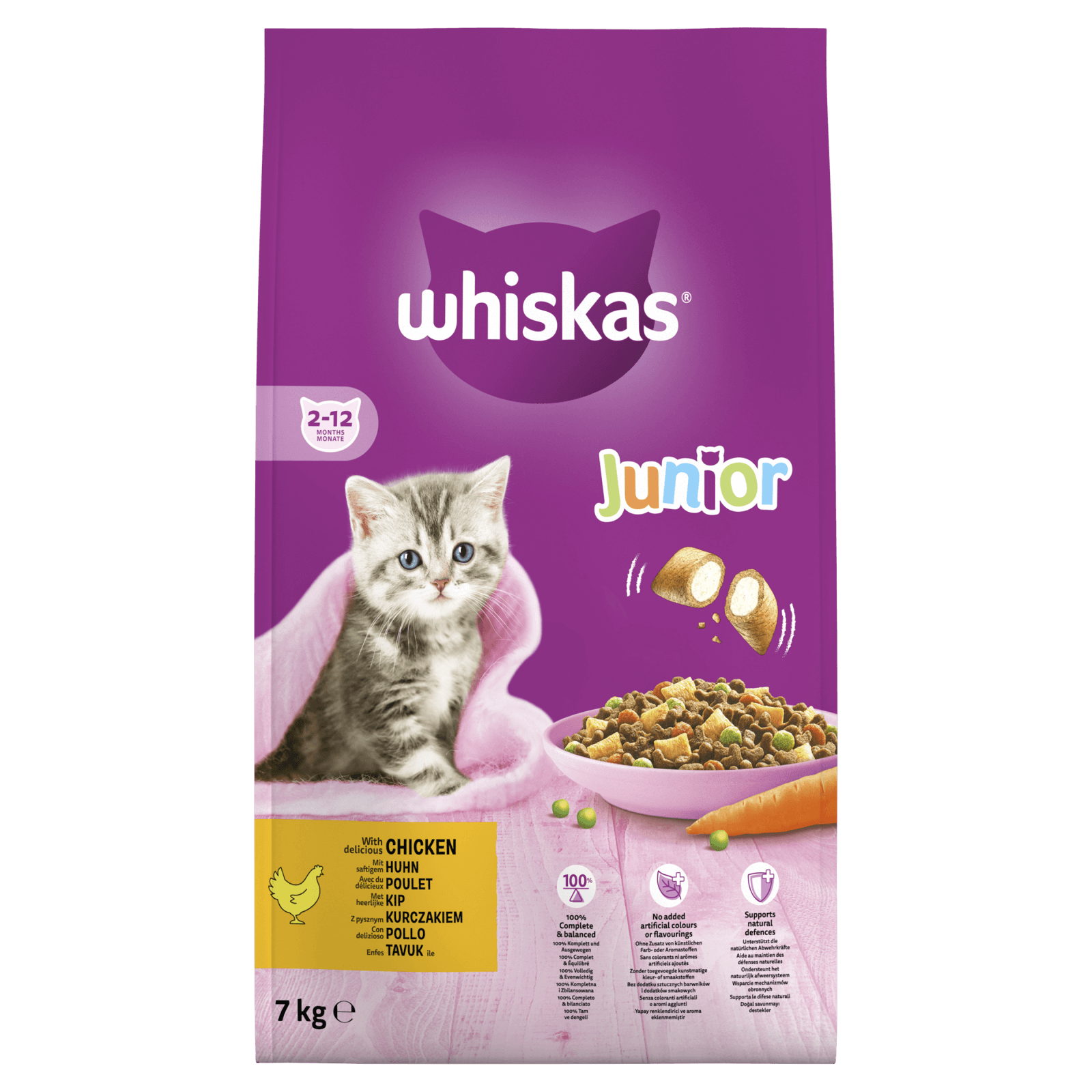 Whiskas Junior Kattenbrokken Kip Zak 7 kg Whiskas®